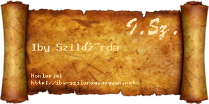 Iby Szilárda névjegykártya
